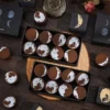 8 Sellos de Goma y Madera que representan las Fases Lunares, ideal para manualidades y decoración de textos, excelente calidad