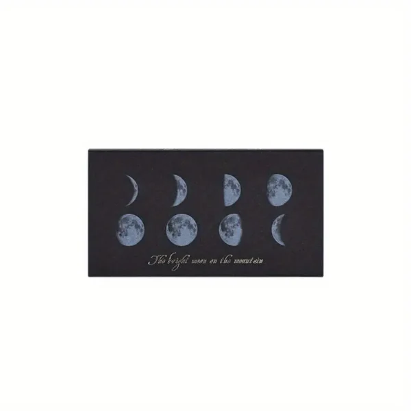 8 Sellos de Goma y Madera que representan las Fases Lunares, ideal para manualidades y decoración de textos, excelente calidad