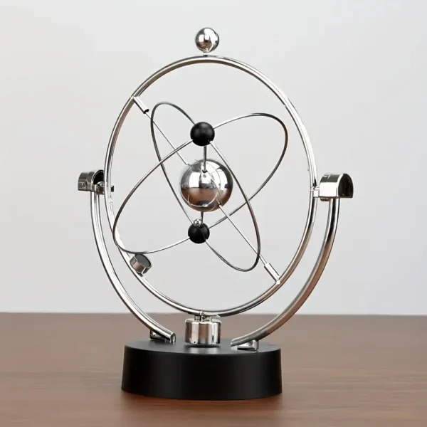Dispositivo de movimiento perpetuo celestial, para decorar oficinas, escritorios o casas. Un móvil potenciado por imanes que girará por siempre.
